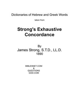 Strong's Exhaustive Concordance