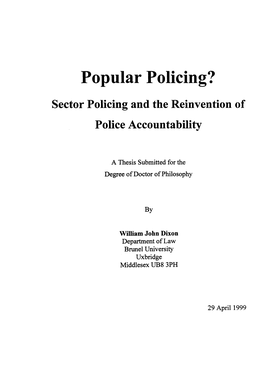 Popular Policing?