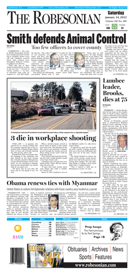 3 Die in Workplace Shooting Mac Legerton, Co-Founder and STAR (AP) — a Gunman Who When a Sheriff’S Deputy Arrived at the Mcbride Lumber Co