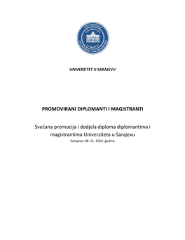 Promovirani Diplomanti I Magistranti 2014.Pdf