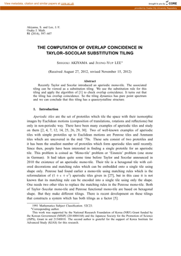 The Computation of Overlap Coincidence in Taylor–Socolar Substitution Tiling