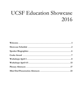 UCSF Education Showcase 2016