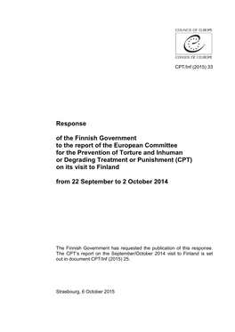 Response of the Finnish Government to the Report of The