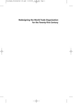 Redesigning the World Trade Organization for the Twenty-First Century 00 Steger Frontmatter (9).Qxd 11/22/09 11:04 PM Page Ii