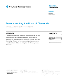 Deconstructing the Price of Diamonds