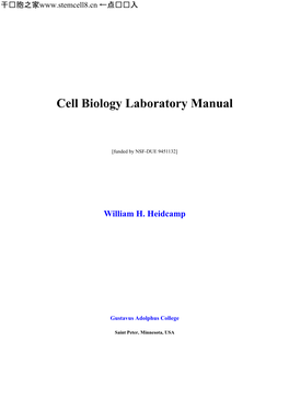 Cell Biology Laboratory Manual