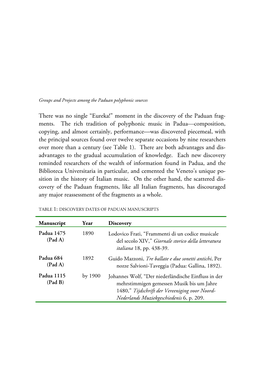 Groups and Projects Among the Paduan Polyphonic Sources