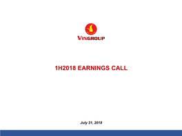 1H2018 Earnings Call