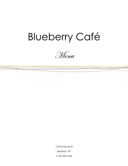 Blueberry Café Menu