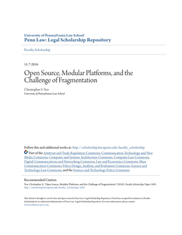 Download Open Source, Modular Platforms and the Challenge Of