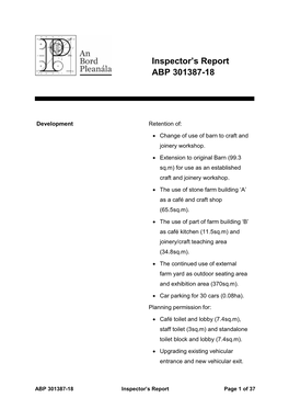 Inspector's Report ABP 301387-18