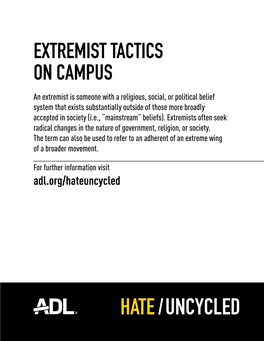 Extremist Tactics on Campus