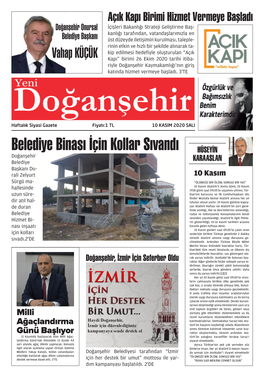 10 Kasım 2020 Tarihli Gazetemiz Sayfalarını Okumak Için TIKLAYINIZ