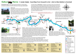 Canal Map from Greywell to Ash (Ash to West Byfleet Is Overleaf) T