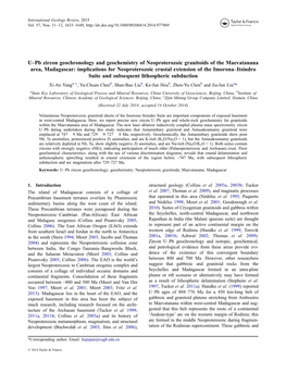 U–Pb Zircon Geochronology and Geochemistry of Neoproterozoic