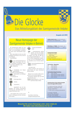 Neue Homepage Der Samtgemeinde Velpke in Betrieb