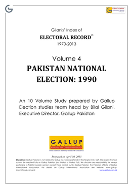 Pakistan National Election: 1990