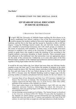 125 Years of Legal Education in South Australia