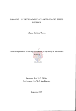 Exposure in the Treatment of Posttraumatic Stress Disorder