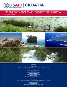 BIODIVERSITY ASSESSMENT UPDATE for CROATIA August 2005