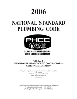 National Standard Plumbing Code