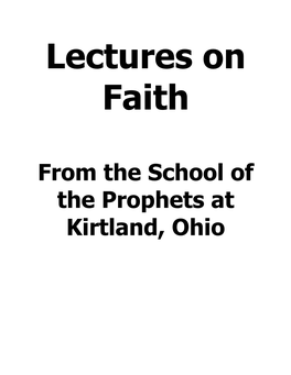 Lectures on Faith