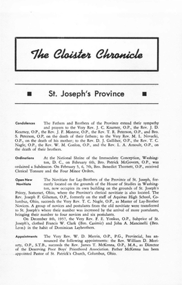 Cloister Chronicle 109