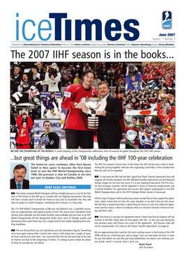 The 2007 IIHF Season Is in the Books