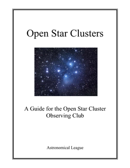 Open Star Clusters