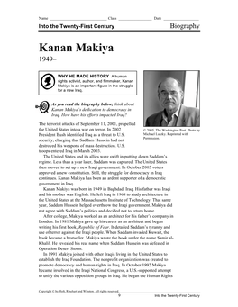 Kanan Makiya 1949–