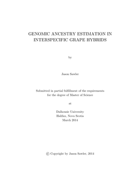 Genomic Ancestry Estimation in Interspecific Grape Hybrids