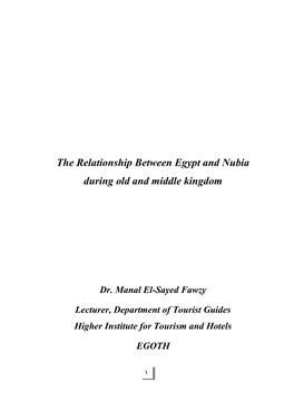 The Relationship Between Egypt and Nubia During Old and Middle Kingdom