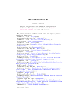 VLTI/MIDI BIBLIOGRAPHY Sub-Index of Publications in Refereed Journals