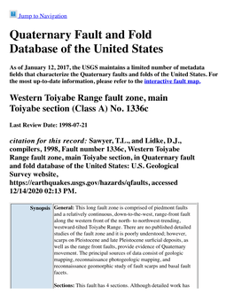 Quaternary Fault and Fold Database of the United States