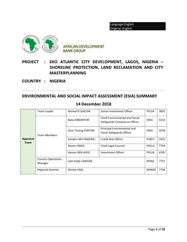 Project : Eko Atlantic City Development, Lagos, Nigeria – Shoreline Protection, Land Reclamation and City Masterplanning Country : Nigeria