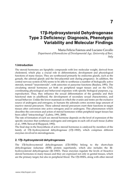 17Β-Hydroxysteroid Dehydrogenase Type 3 Deficiency: Diagnosis, Phenotypic Variability and Molecular Findings