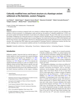 Culturally Modified Trees and Forest Structure at a Kawésqar Ancient Settlement at Río Batchelor, Western Patagonia