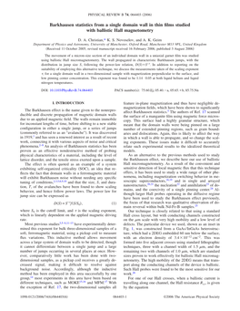 Barkhausen Statistics from a Single Domain Wall in Thin Films Studied