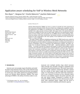 Application-Aware Scheduling for Voip in Wireless Mesh Networks