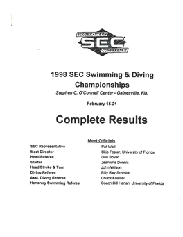 1998 SEC Swimming & Diving Championships