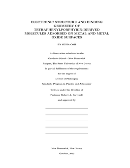 Electronic Structure and Binding Geometry of Tetraphenylporphyrin-Derived Molecules Adsorbed on Metal and Metal Oxide Surfaces