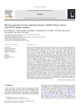 Physical Properties of Trans-Neptunian Binaries (120347) Salaciaв€“Actaea and (42355) Typhonв€“Echidna