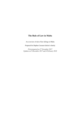 The Rule of Law in Malta