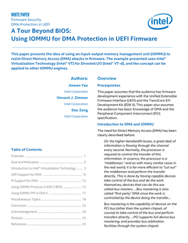 Using IOMMU for DMA Protection in UEFI Firmware