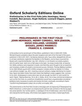 Oxford Scholarly Editions Online