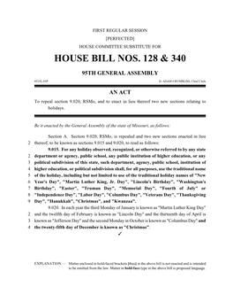 House Bill Nos. 128 &