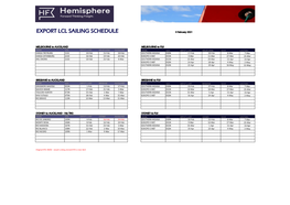 EXPORT LCL SAILING SCHEDULE 4 February 2021