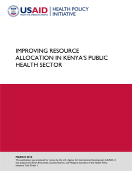 Improving Resource Allocation in Kenya's Public