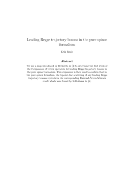 Leading Regge Trajectory Bosons in the Pure Spinor Formalism