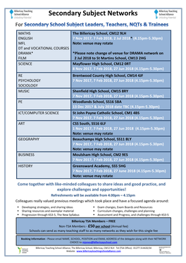 Secondary Subject Networks